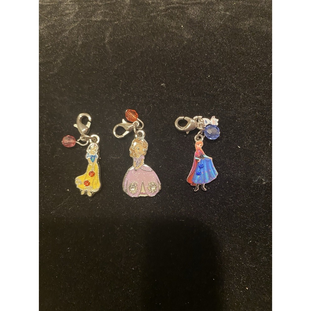 Lot of 3 Disney Princess Charms Snow White, Anna, Sofia The First